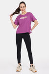 Rosaline Easy Movement Relaxed Top - Wild Aster — thumbnail 4
